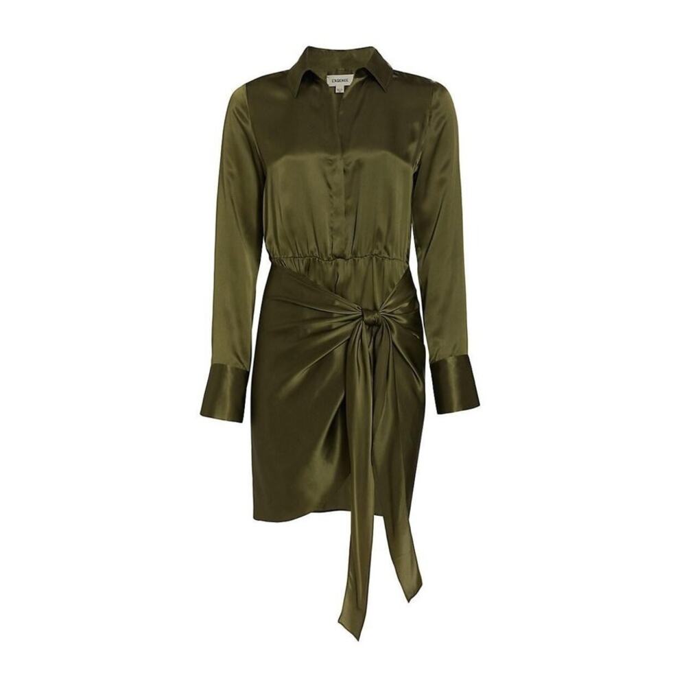 L'Agence Atlas Faux Wrap Front Silk Dress Womens Size 12
